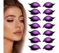 Lazy Eye Shadow Eyelash Patch, with False Lashes, Shadow, Eyeliner, for Quick Makeup, Party, and Daily Use (Purple)