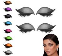 Lazy Eyeshadow Eyelash Patch, 2-In-1 Reusable Eyeshadow & Eyelash Makeup Stickers, Natural Curl, Waterproof, Long-Lasting, for All Eyeshapes (Gray)