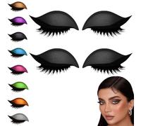 Lazy Eyeshadow Eyelash Patch, 2-In-1 Reusable Eyeshadow & Eyelash Makeup Stickers, Natural Curl, Waterproof, Long-Lasting, for All Eyeshapes (Black)