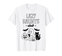 Lazy Haunts Club Divertido Halloween Ghost Duck Cat Spooky Fall Camiseta