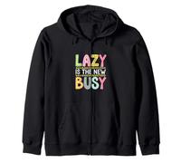 Lazy Is The New Busy Puns de productividad relajada ------ Sudadera con Capucha