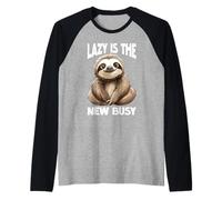 Lazy Is The New Busy Relaxed Productivity Puns Camiseta Manga Raglan