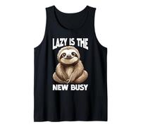 Lazy Is The New Busy Relaxed Productivity Puns Camiseta sin Mangas