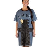 Lazy One Camisones para mujer, bonito camisón para mujer, diseños de animales, Bear Hug - Camisón azul, XXL