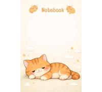Lazy Orange Cat Notebook: Cute Pastel Lined Journal for School, Study and Daily Notes