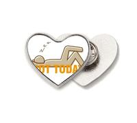 Lazy People - Broche de metal con diseño de corazón Art Deco