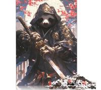 Lazy Samurai Sloth Sakura Rompecabezas Imposible,desafío for Adults Entretenimiento Creativo 1000 Piezas Obra De Arte De Juego De para Adultos Y Niños A Partir De 12 Años 1000pcs (38x26cm)