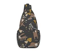 Lazy Sloths Tropical Palm Leaves Sling Bag para Mujeres Hombres Crossbody Mochila Casual Senderismo Mochila Pecho Bolso de Hombro