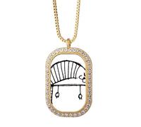 Lazy Stripe Cat Lying Line - Collar con colgante de diamantes de cristal dorado