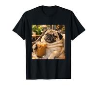 Lazy Sunday Coffee Pug Funny Relaxing Meme Camiseta