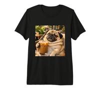 Lazy Sunday Coffee Pug Funny Relaxing Meme Camiseta Premium
