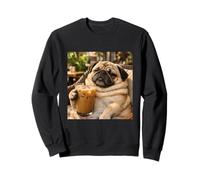 Lazy Sunday Coffee Pug Funny Relaxing Meme Sudadera