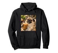 Lazy Sunday Coffee Pug Funny Relaxing Meme Sudadera con Capucha