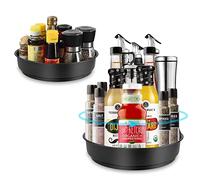 Lazy Susan - 2 platos giratorios, organizador para especias giratorio, soporte para especias giratorio, plato giratorio, organizador de cocina, despensa, armario, mesa de trabajo(26 cm + 20 cm)