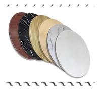 Lazy Susan - Bandeja giratoria de madera de 40 pulgadas, plato giratorio redondo para mesa de comedor, placa silenciosa para entrega de alimentos y alimentos, color marrón y rojo, 100 cm de alto