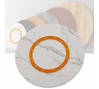 Lazy Susan - Bandeja giratoria de madera maciza de 80 cm para cocina y estilo con rayas blancas, perfecta para mesa de comedor y servir. Elige tamaños de 50, 76 o 40 pulgadas.
