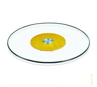 Lazy Susan - Bandeja giratoria para servir, vidrio templado redondo con rodamientos silenciosos, mesa giratoria grande para mesa de comedor, perfecta para un fácil acceso y servicio
