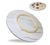 Lazy Susan - Bandeja giratoria redonda de madera con giro manual de 360° y rodamientos silenciosos, fácil de usar, ideal para mesa de comedor, Ø50 cm