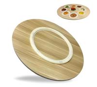 Lazy Susan - Bandeja giratoria redonda de madera con giro manual de 360° y rodamientos silenciosos, fácil de usar, ideal para mesa de comedor, Ø50 cm