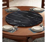 Lazy Susan de madera de 50 a 100 cm, bandeja giratoria silenciosa de 360°, centro de mesa redonda antideslizante para mesa de comedor, mesa giratoria grande con rodamientos suaves para servir