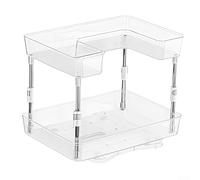 Lazy Susan Organizador Bandeja giratoria de dos niveles para un fácil acceso a las especias en la cocina y el baño (2 niveles)