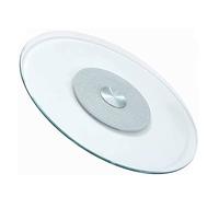 Lazy Susan - Tocadiscos de cristal, bandeja giratoria para servir, plato giratorio transparente grande, rodamiento silencioso, centro de mesa de comedor de vidrio templado