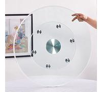 Lazy Susan - Tocadiscos de cristal transparente, bandeja giratoria redonda de 12 pulgadas, 8 mm de grosor, fácil de limpiar, perfecta para mesa de comedor de cocina