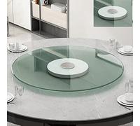 Lazy Susan - Tocadiscos para mesa de comedor, bandeja de vidrio templado, plato giratorio transparente inastillable, perfecto para entretener y servir