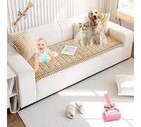 Lazy - Tapete de franela suave transpirable para mascotas, antideslizante, protector de sofá, transpirable, lavable, manta para sofá, funda de sofá, para todas las mascotas (café, 60 x 210 cm)
