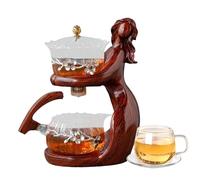 Lazy Tea Pot Set - Caldero de infusión con colador y tapa integrados, manual compacto empinado para reuniones en casa, hoja suelta perfecta, té de flores, rituales cotidianos