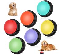 lazycozy Botones de comunicación para perros, paquete de 6 botones de conversación con grabación de voz clara, 30 segundos, colores brillantes, fácil de presionar para entrenamiento de mascotas