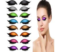 LazyEyeShadowEyelashPatch,EyeshadowEyelashesMakeupStickers,ReusableStickerEyeshadow,Reusable Eye Makeup Stickers With False Lashes & Shadow para todos los tipos de ojos