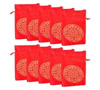 lazyfun 10 bolsas de bendición de paz para boda creativa, bolsa de caramelos, bolsa de regalo, suministros de boda, Año Nuevo, cordón rojo