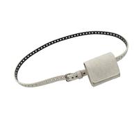 lazyfun Cinturón de cadera antiguo estrecho con hebillas de metal para mujeres adolescentes atuendo diario evento formal decoración de cintura PU con bolsa, Luz De Color Caqui, Talla única