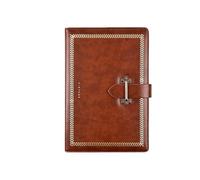 lazyfun Cuaderno de negocios de piel sintética, tapa dura, 222 páginas, rayado, piel sintética, compartimento para bolígrafos, cinta marcapáginas para escribir diarios de negocios