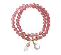 lazyfun Pulsera hecha a mano con propiedades minerales y fresa para fines educativos belleza natural cadena de mano cultural