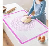 Lazymi Alfombrilla de silicona antiadherente: extra grande de 91 x 61 cm, para enrollar masa, bandeja de horno con medición para cocina, resistente al calor y reutilizable, accesorios de pizza para
