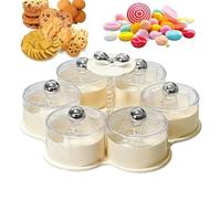 Lazys Susan Plato, Bandeja Organizadora de Refrigerios Dividida, Tamaño Grande con Mecanismo Giratorio y Tapa Protectora, Bandeja para Servir de Alimenticio, Estilo Moderno con Múltiples Compart