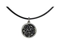 lazzaro italy Triskell Vikingo Celta Colgante Talismán Chapado en Plata con Collar - Joya Artesanal Hombre y Mujer Diámetro 2,5 cm, M, Plata esterlina, No es una piedra preciosa
