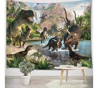 LB 150x100cm Tapiz de Pared Dinosaurio Colgar de Pared Bosque de montaña antiguo depredador Tela Pared Estilo animal salvaje Tapices para Sala Dormitorio Decoración Pared