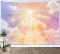 LB Tapiz de Pared Sol naranja Colgar de Pared Nube en el cielo rosa y púrpura Tela Pared Paisaje natural Tapices para Sala Dormitorio Decoración Pared,200x150cm