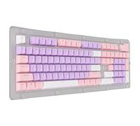 LBEC Teclado de 107 Teclas, Formas Coloridas Material ABS Teclas Tricolor Diseño de Teclado MecáNico ErgonóMico para Teclados 61/87/104/84/64/98/96 (Púrpura Rosa Blanco)