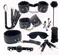 LBGHCTR 10 piezas de juguetes sexuales de sujeción for amantes, mujeres y hombres en la cama. 10 piezas en negro. Herramientas sexuales. Juguetes sexuales de bondage for parejas, hombres y mujeres.