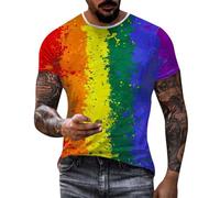 LBGTQ+ Community Tshirt Herren Gay CSD Party Pride T-Shirt LBGT Amor Tolerancia, Pride Parade Outfit Love is Love Rainbow T Shirt Multicolored Lesbisch Gay T Shirts, C2 Multicolor, M