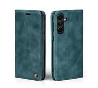 LBH Funda para Samsung Galaxy A16 / A16 5G en color azul petróleo con compartimento para tarjetas y dinero, funda para smartphone con función atril, cierre magnético, estilo vintage