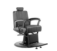 LBH Sillón Barbero hidráulico reclinable y Giratorio con reposabrazos Modelo Crest Negro MUDI