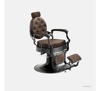 LBH Sillón Clásico de Barbero hidráulico Estilo Retro Vintage con reposapies Integrado Modelo Mae (Marrón)