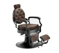 LBH Sillón Clásico de Barbero hidráulico Estilo Retro Vintage con reposapies Integrado Modelo Mae (Negro)