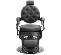 LBH Sillón Clásico de Barbero hidráulico Estilo Retro Vintage con reposapies Integrado Modelo Mae (Negro)