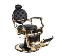 LBH Sillón Clásico de Barbero hidráulico Estilo Vintage con reposapies Integrado Modelo Perfido Gold (Oro)